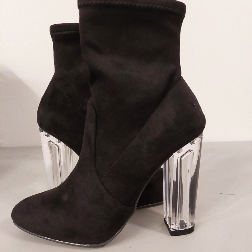 Clear Heel Fashion Nova Booties